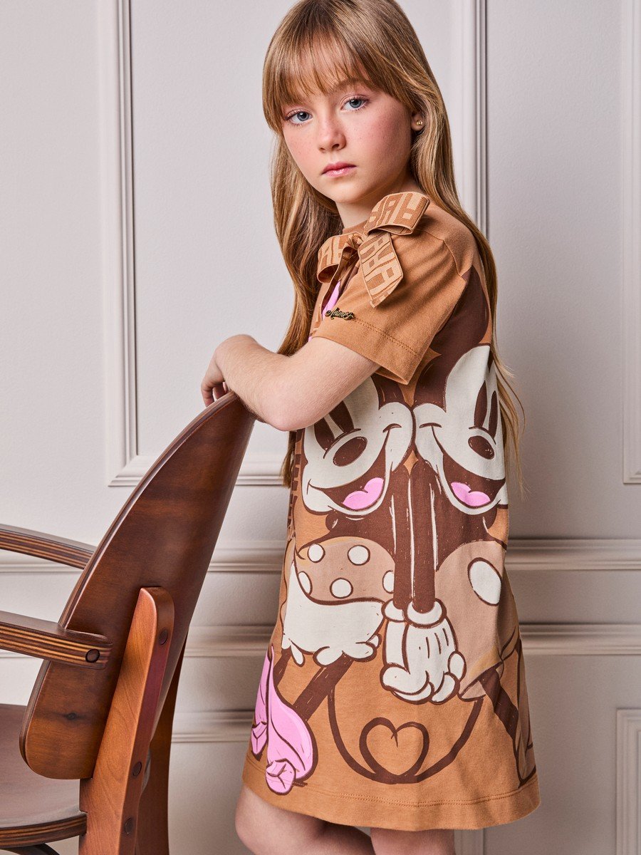 Disney Anime Girl Children's Dress with Bow