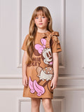 Disney Anime Girl Children's Dress with Bow