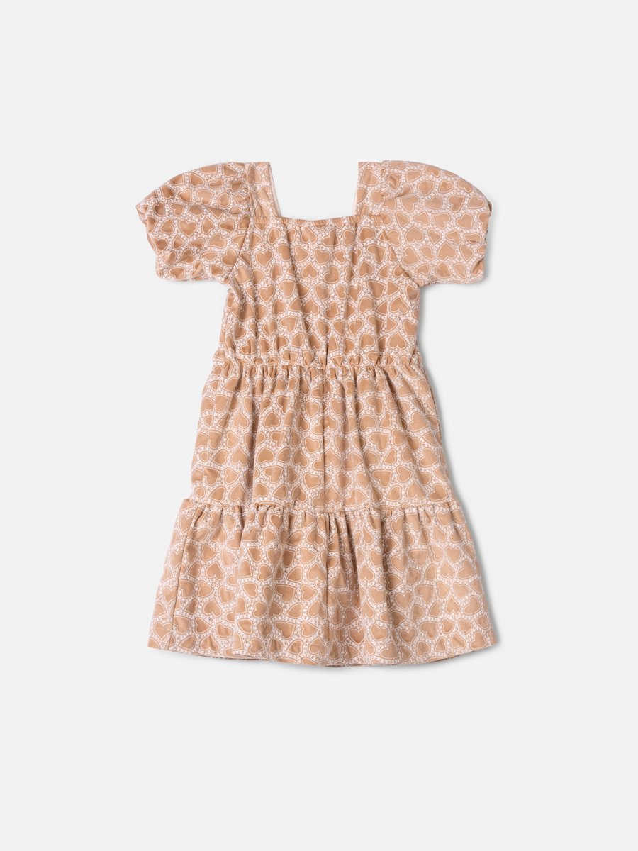 Children's Anime Girl Dress with Embroidered Velvet and Puffed Sleeves