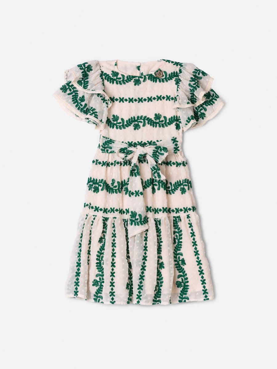 Animê Girls' Dress – Chiffon with Organza Embroidered