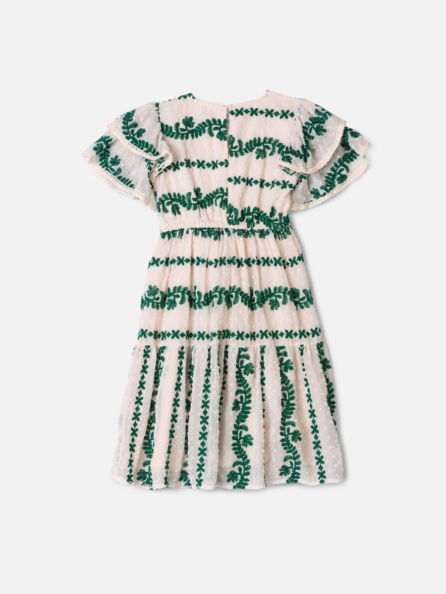 Animê Girls' Dress – Chiffon with Organza Embroidered