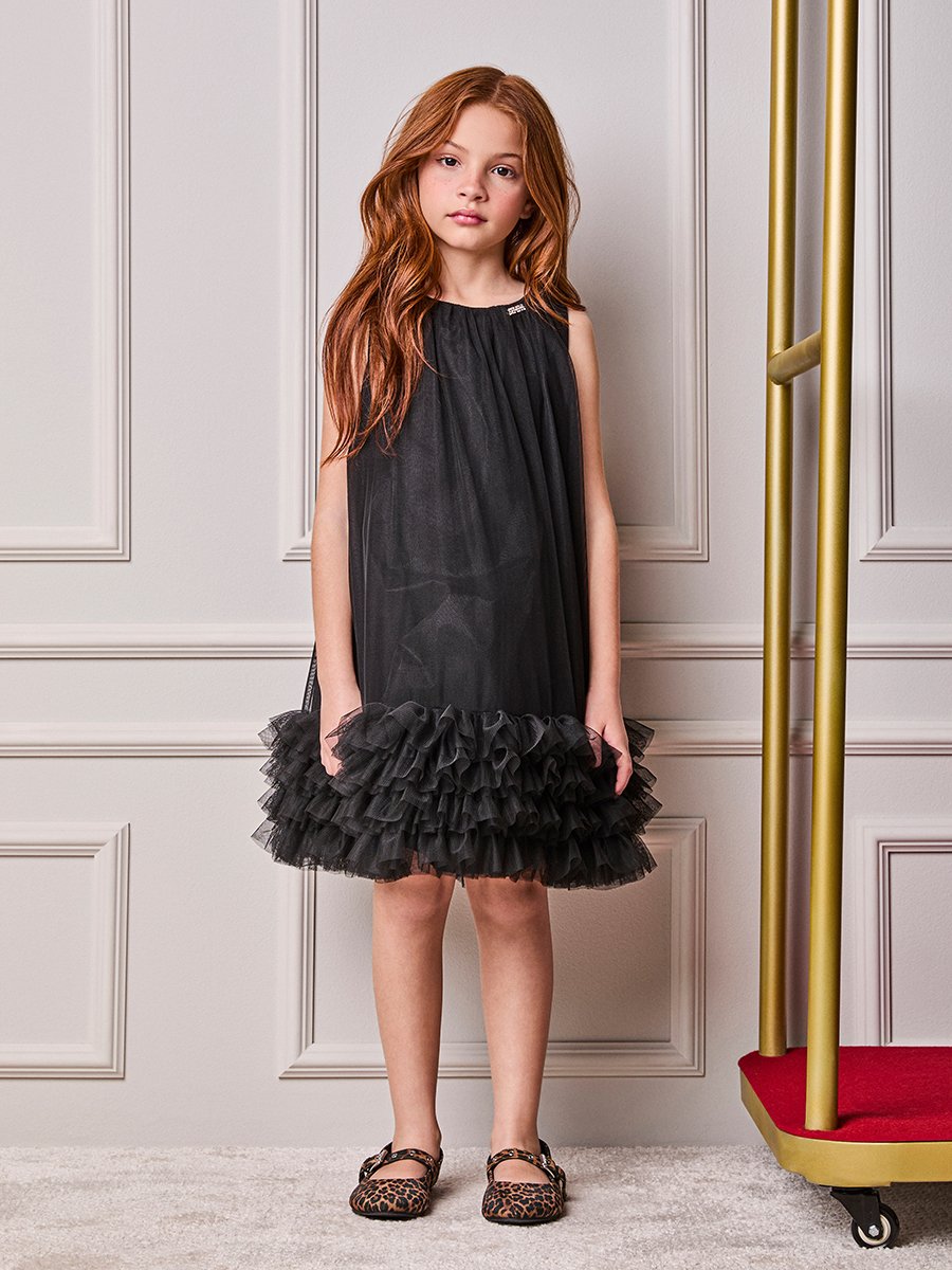 Girls' Anime Tulle Dress with Ruffles
