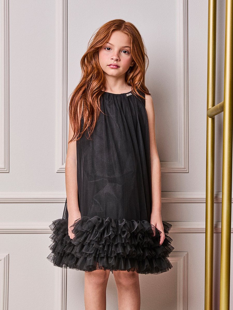 Girls' Anime Tulle Dress with Ruffles