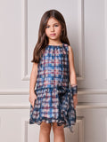 Girls' Anime Balloon Plaid Tulle Dress