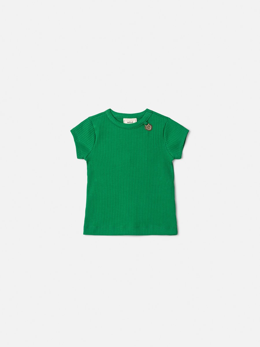 Children's Animê Girl's Ribbed Blouse with Pendant