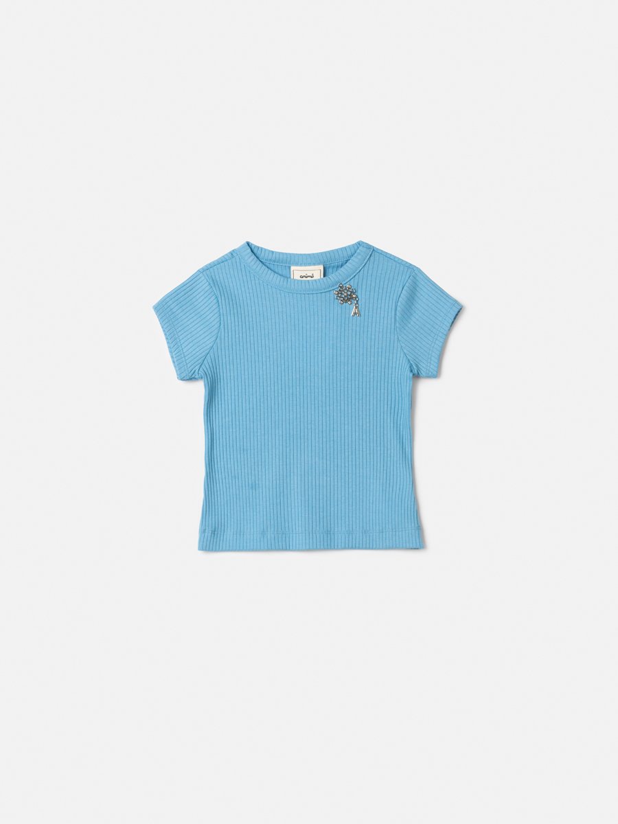 Children's Animê Girl's Ribbed Blouse with Pendant
