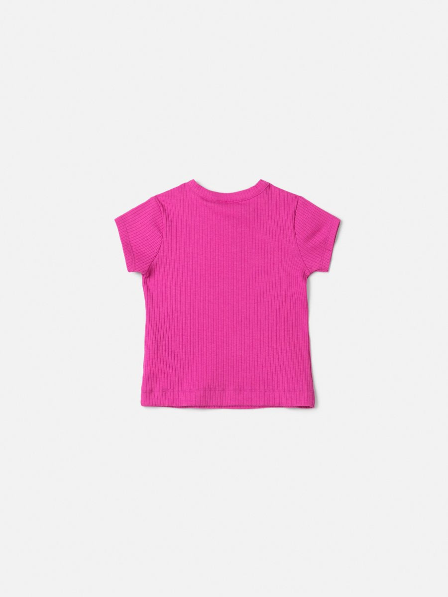 Children's Blouse Animê Pink Ribbed Girl with Pendant