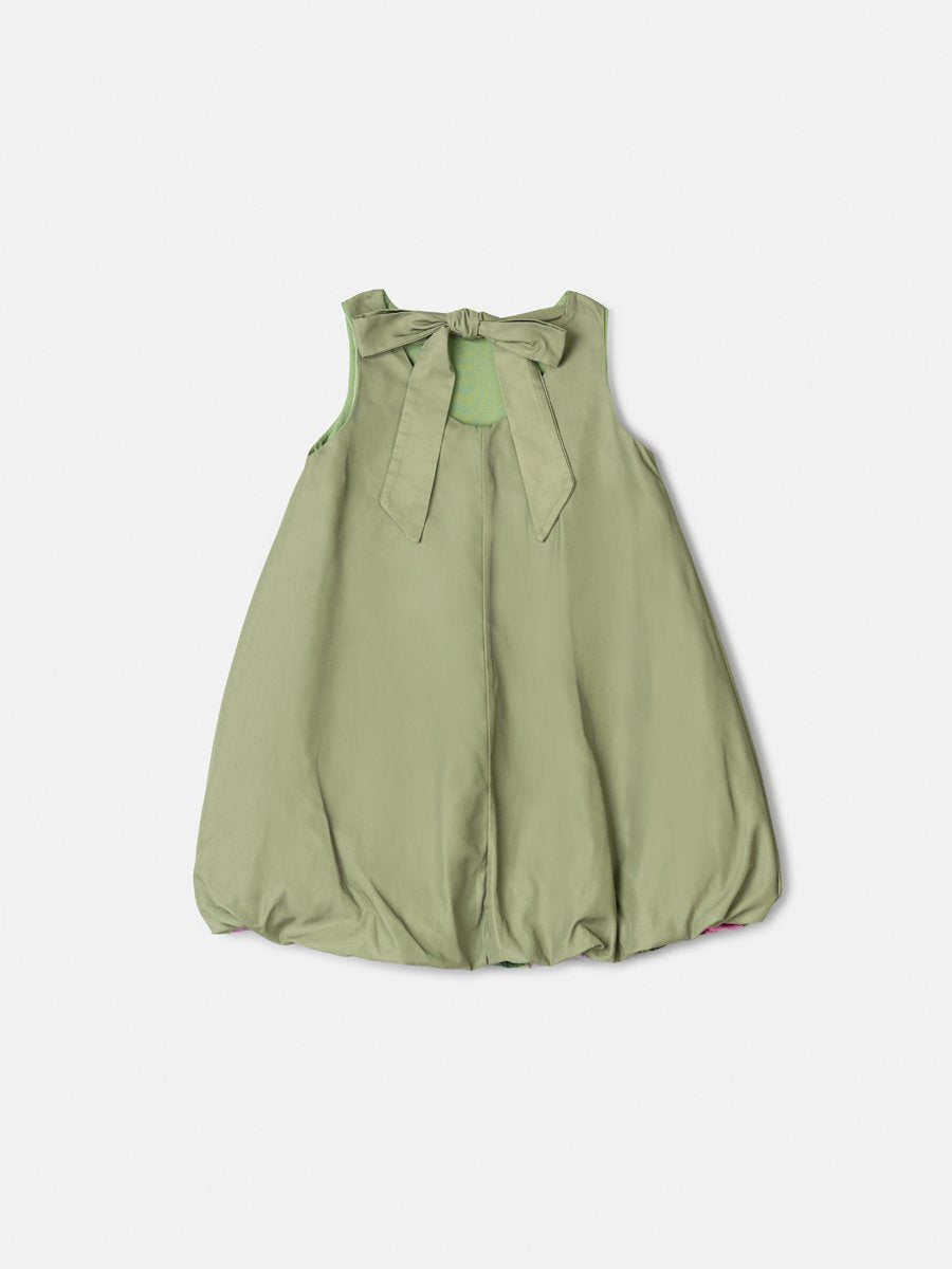Children's Girl Animé Floral Balloon Dress with Bow