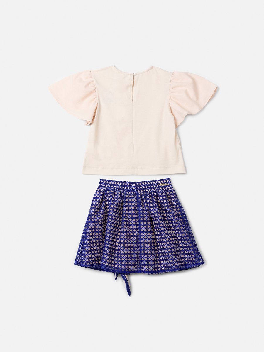 Embroidered Tulle and Sash Children's Set