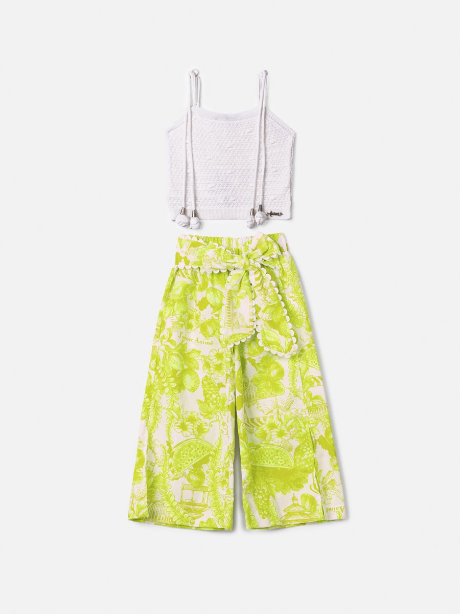 Neon Green Floral Children's Set