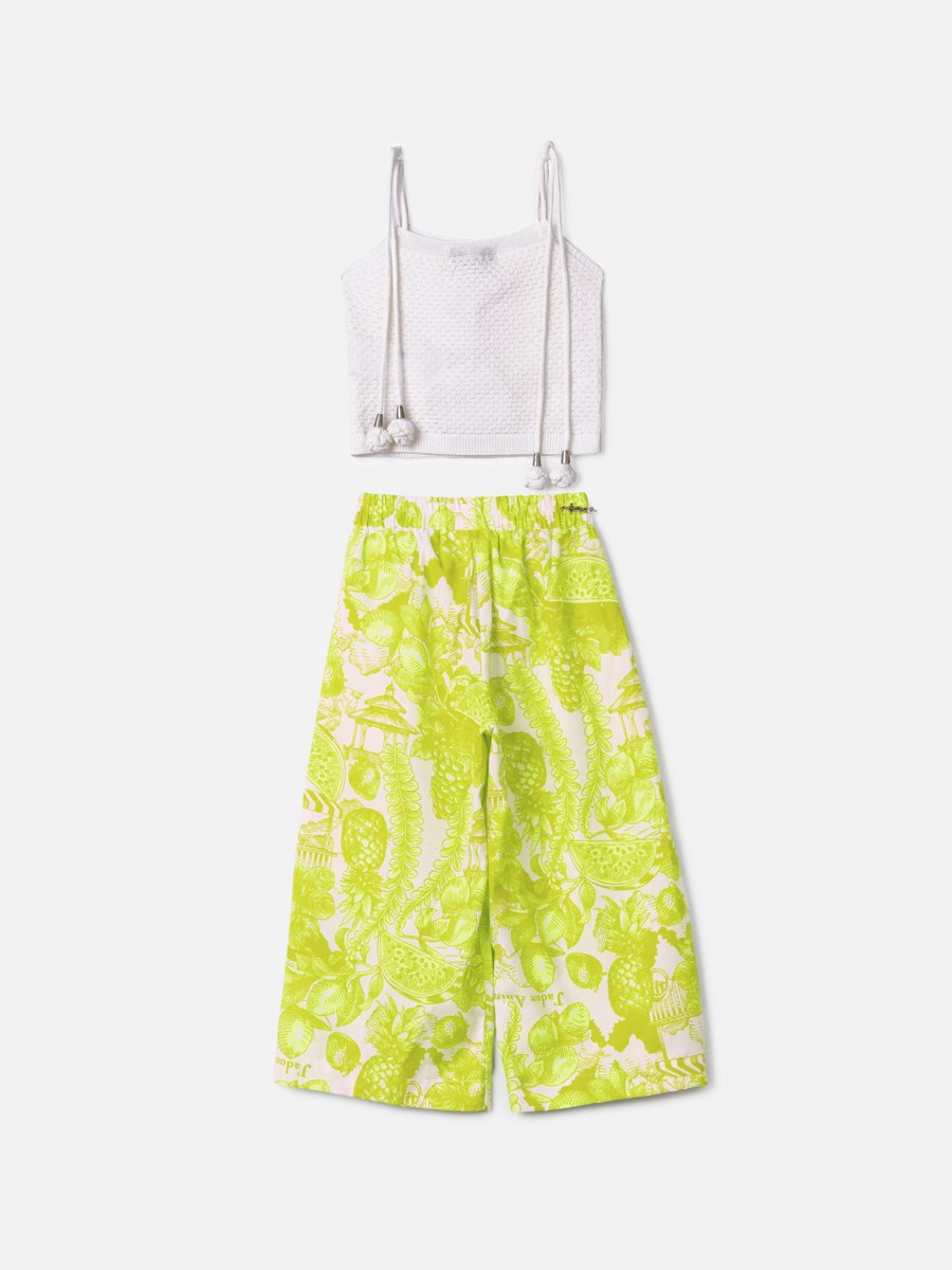 Neon Green Floral Children's Set