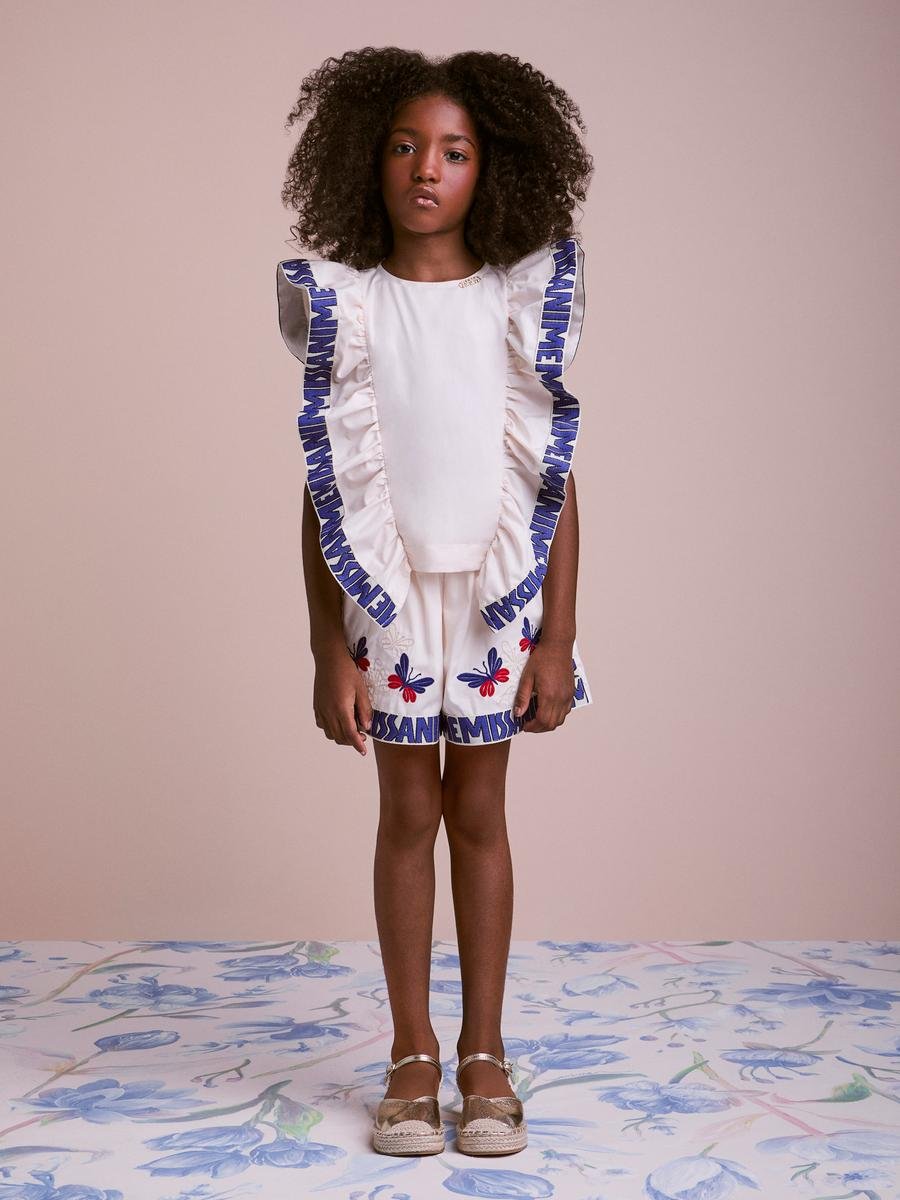 Set with Butterfly Embroidery and Ruffles