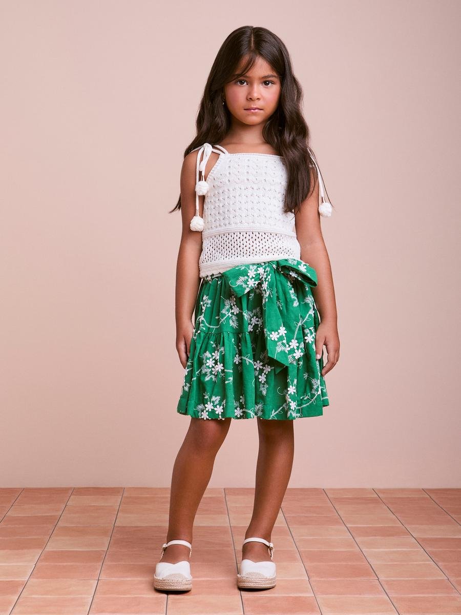 Children's Set Knitted Blouse and Laise Skirt