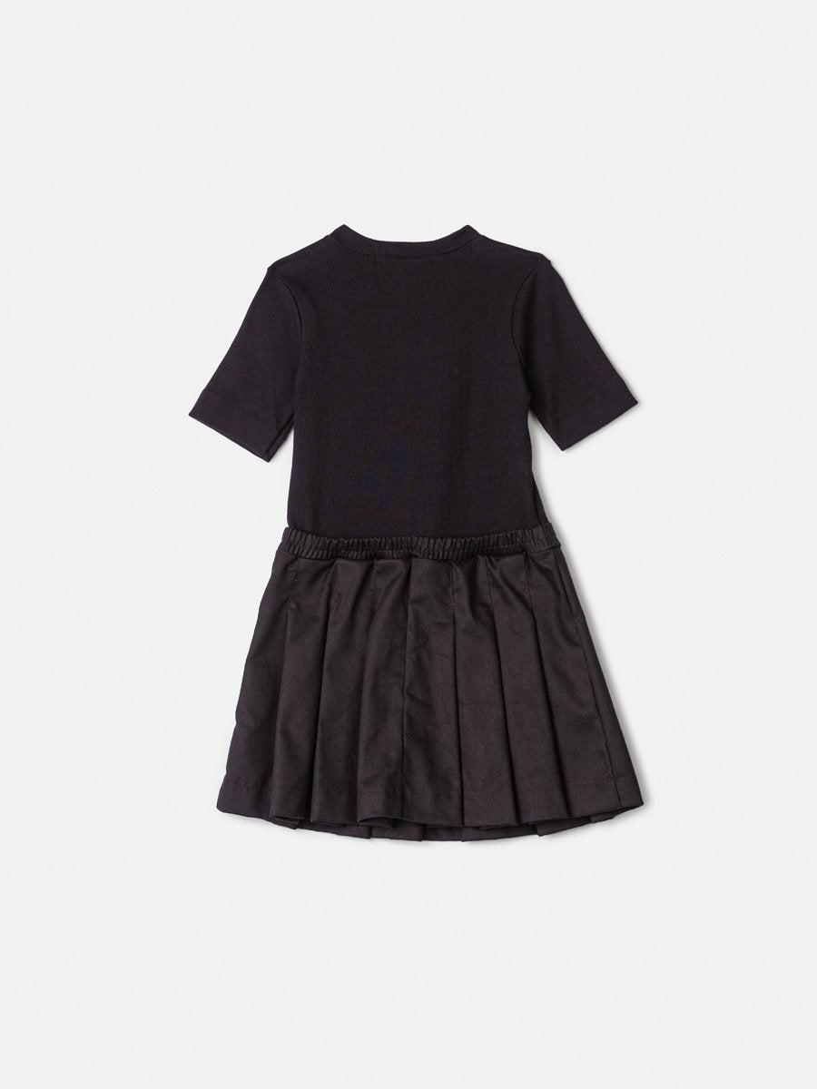 Children's Dress Animê Ribbed Pleated Dress with Bag