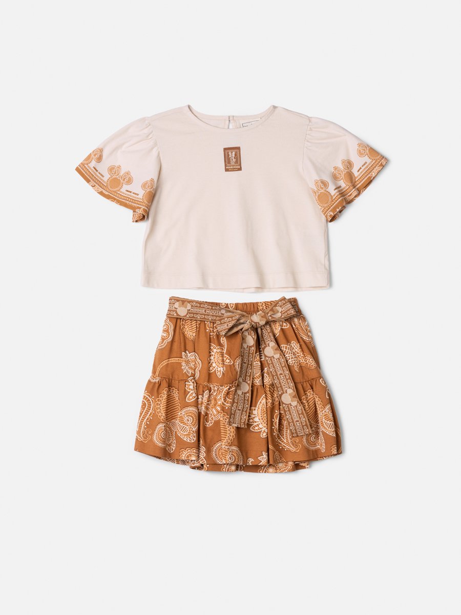Animê Girls' Set – Paisley Minnie with Bow Printed