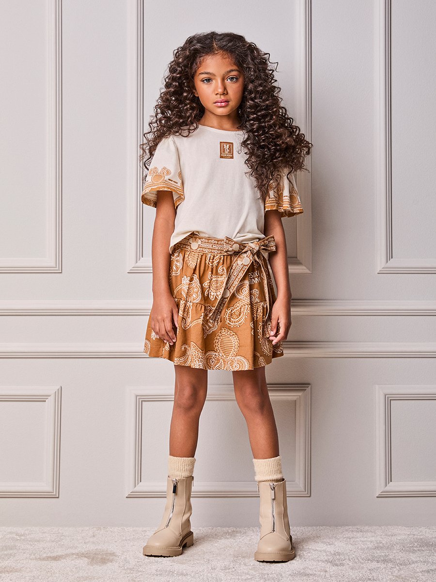 Animê Girls' Set – Paisley Minnie with Bow Printed