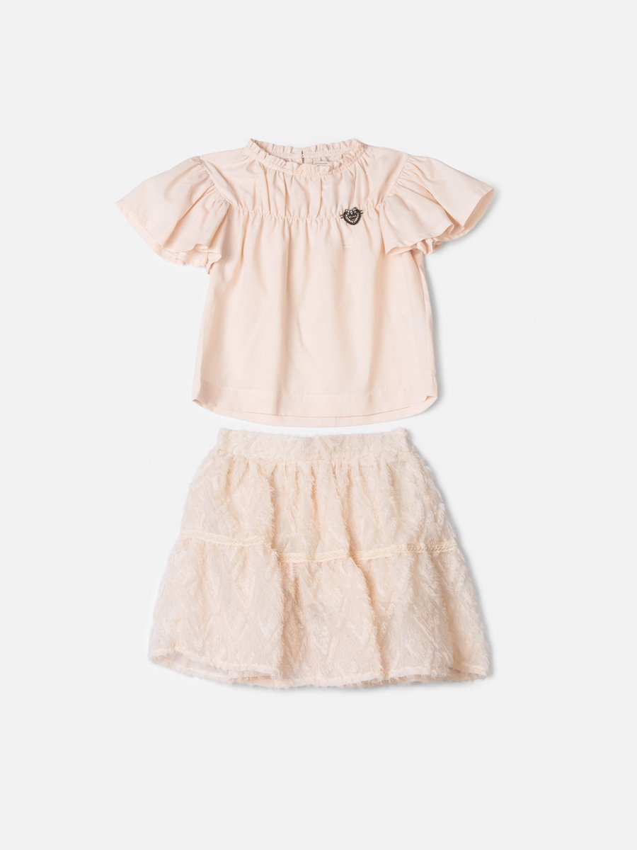 Children's Set Anime Girl Ruched and Chiffon