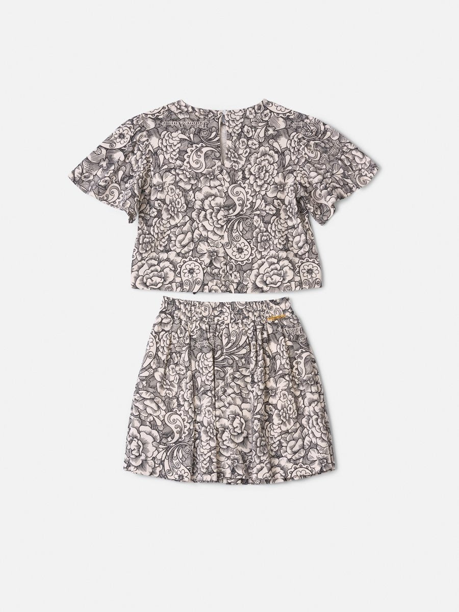 Floral Anime Girl Children's Set with Maxi Bow