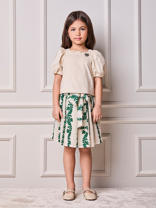 Animê Girls' Set – Balloon Sleeves and Chiffon Embroidery