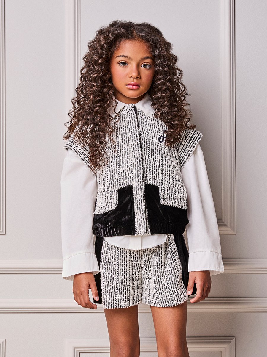 Children's Anime Tweed Girl Set with Velvet