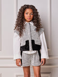 Children's Anime Tweed Girl Set with Velvet
