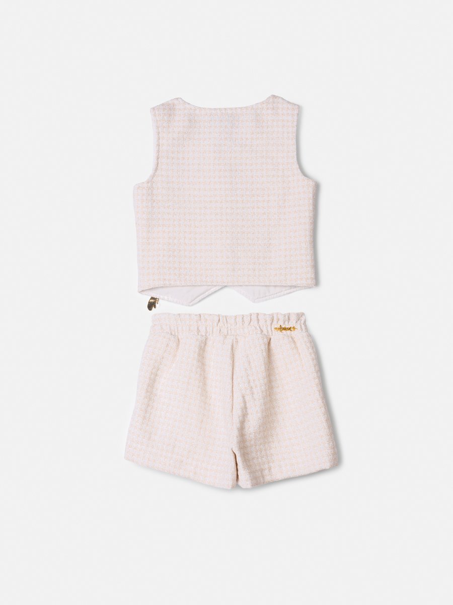 Children's Anime Tweed Girl Set with Pendant and Fur