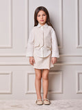 Animê Girls' Set – Tweed with Charm and Fuzzy Trim