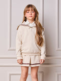 Children's Anime Girl Set of Sweatshirt with Knitting Collar