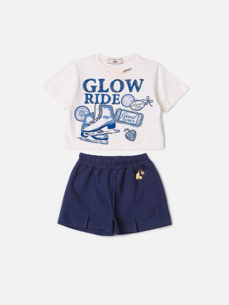 Anime Girl Children's Set with Rhinestones and Pendant