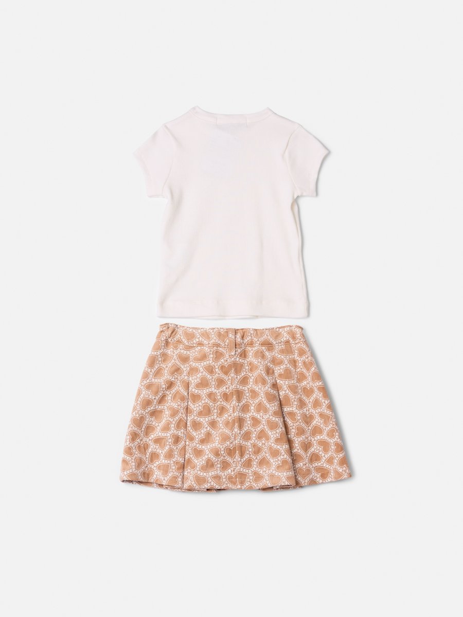 Anime Girl Children's Set with Heart Embroidery and Pendant