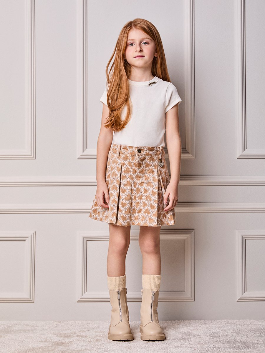Anime Girl Children's Set with Heart Embroidery and Pendant
