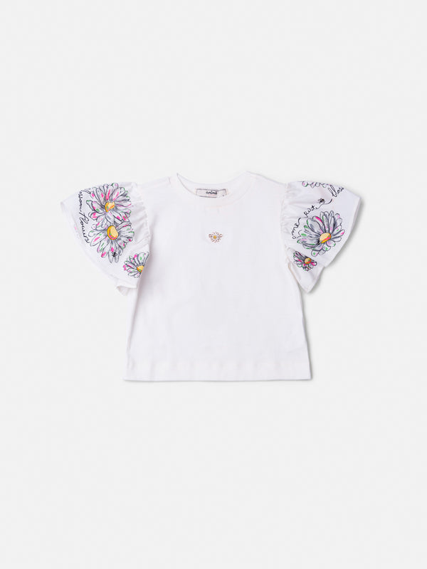 Off Blouse with Daisy Sleeves