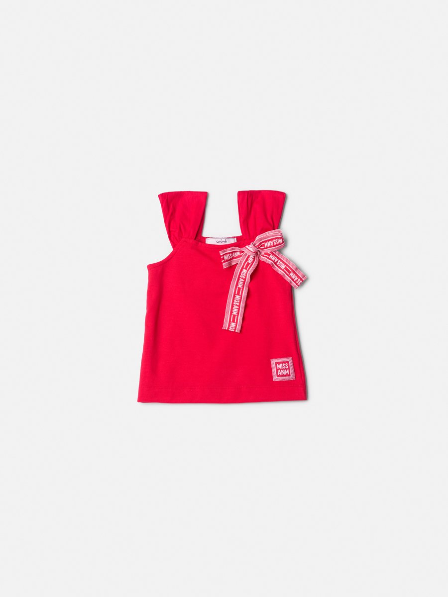Red Children's Blouse with Bow