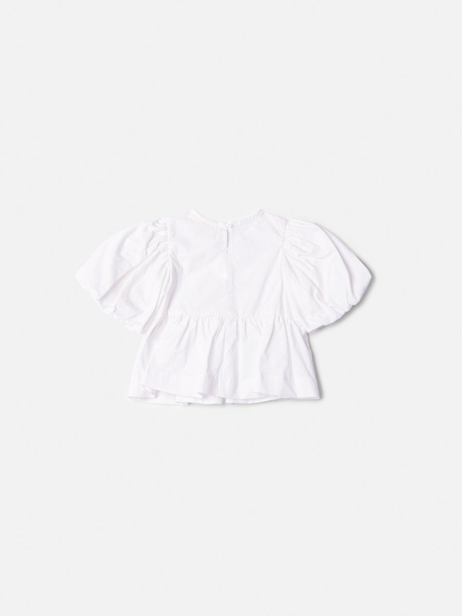 Off White Fabric Smock with Bows