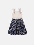 Children's Floral Laise Dress with Knitting