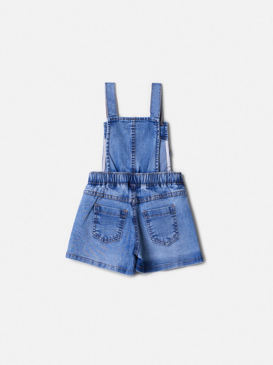 Jeans overalls with cutouts and rhinestones