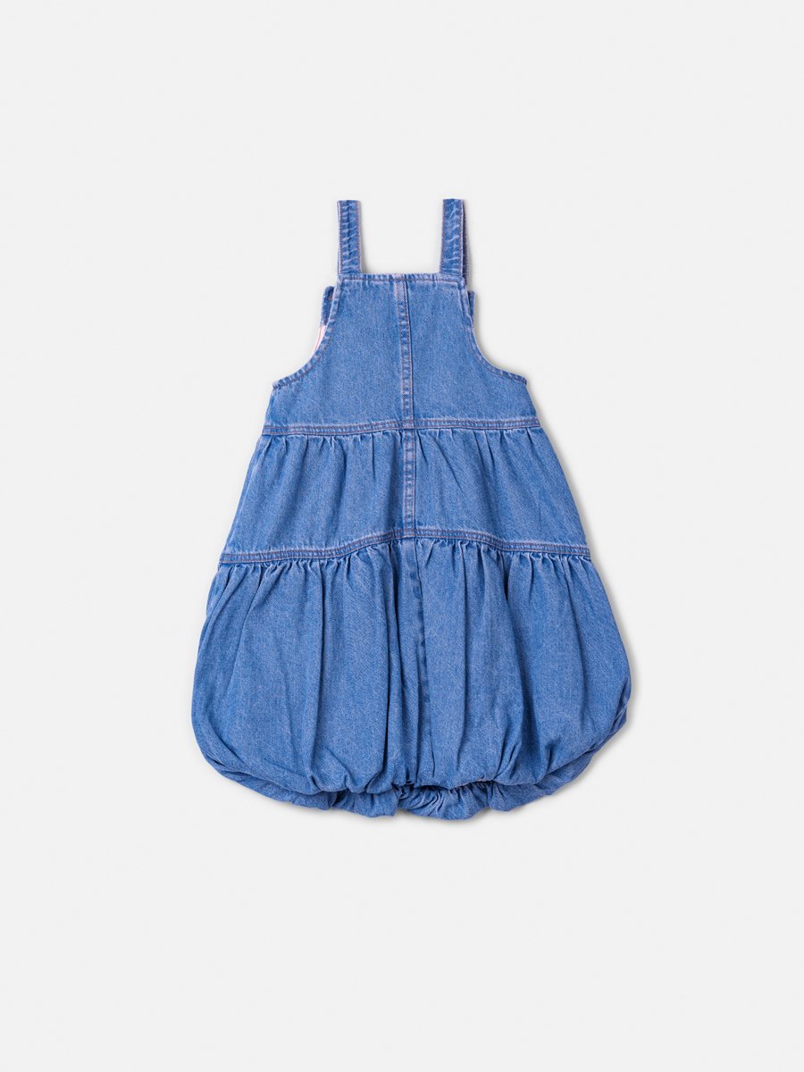 Balloon Jean Salopete with Flower Pendant