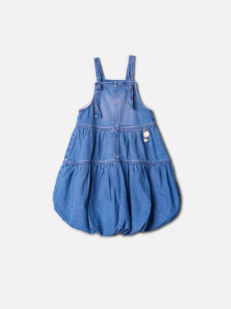 Balloon Jean Salopete with Flower Pendant
