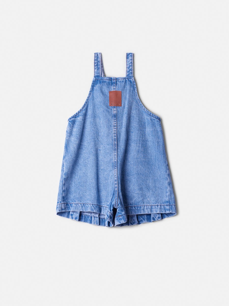 Children's Denim Overalls with Pleats