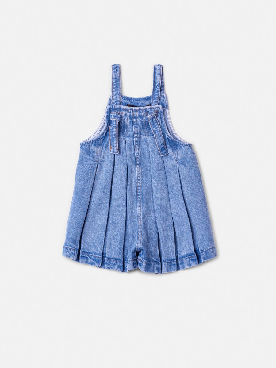 Children's Denim Overalls with Pleats
