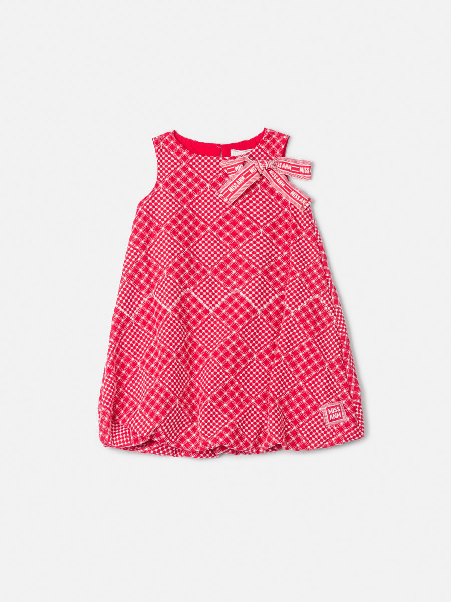 Children's Red Balloon Dress with Laise