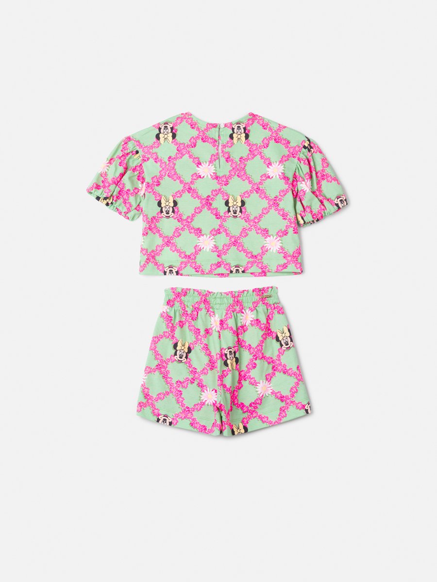 Minnie Green Set with Floral Grid
