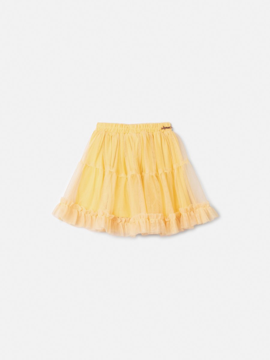 Children's Yellow Tulle Skirt with Ruffles