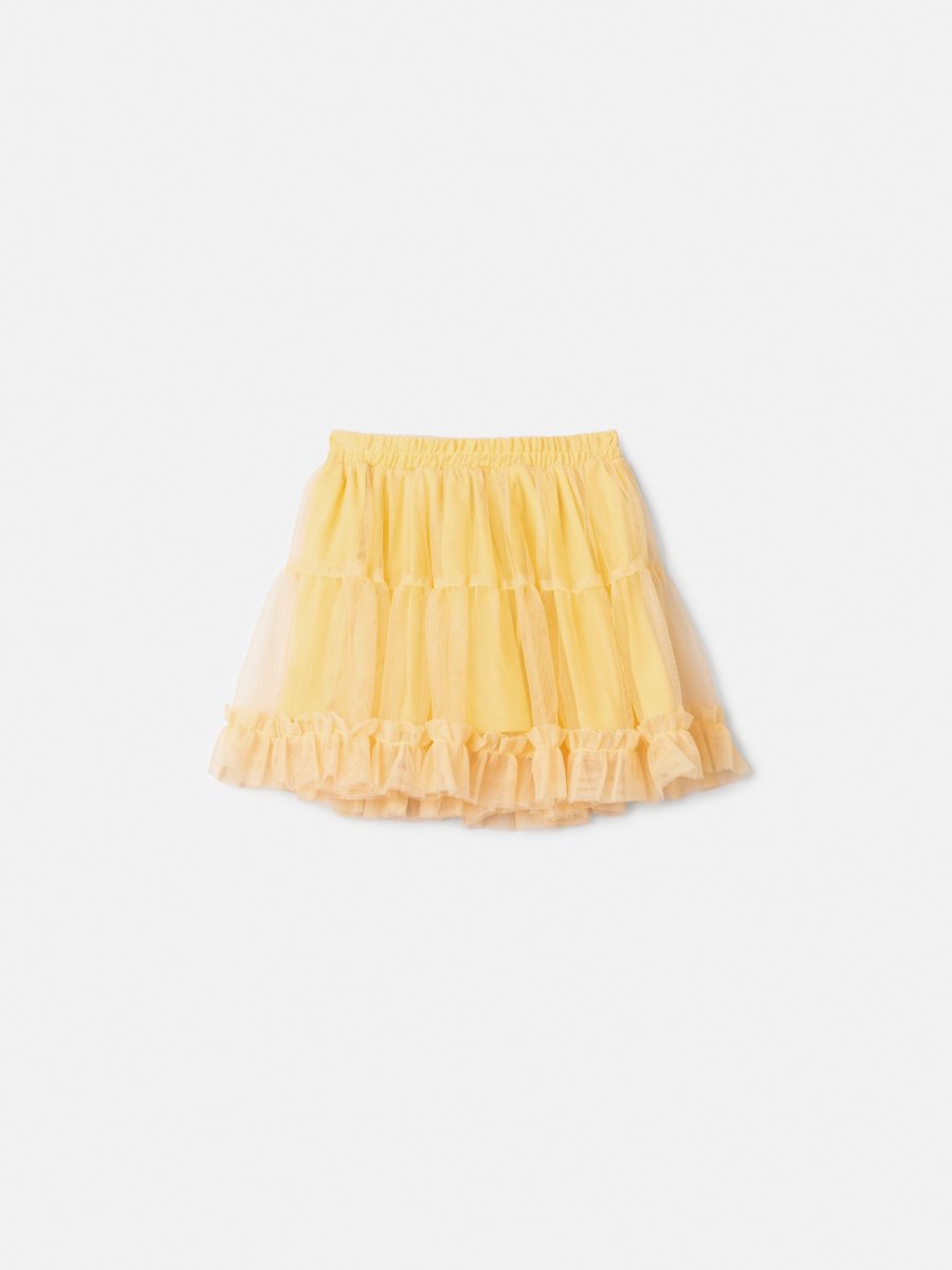 Children's Yellow Tulle Skirt with Ruffles