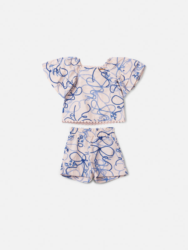Printed Children's Set with Bows