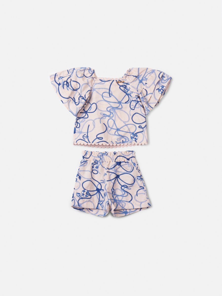 Printed Children's Set with Bows