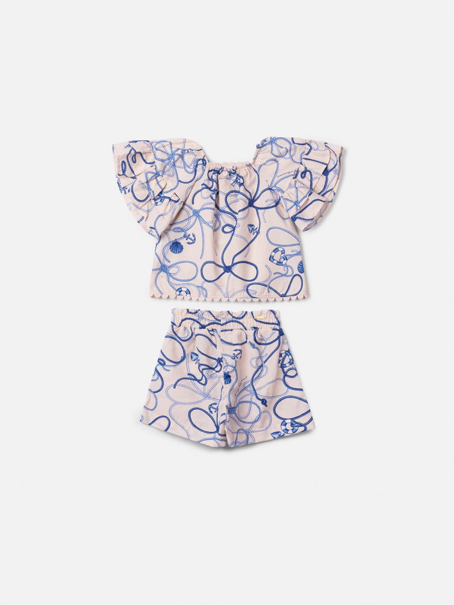 Printed Children's Set with Bows