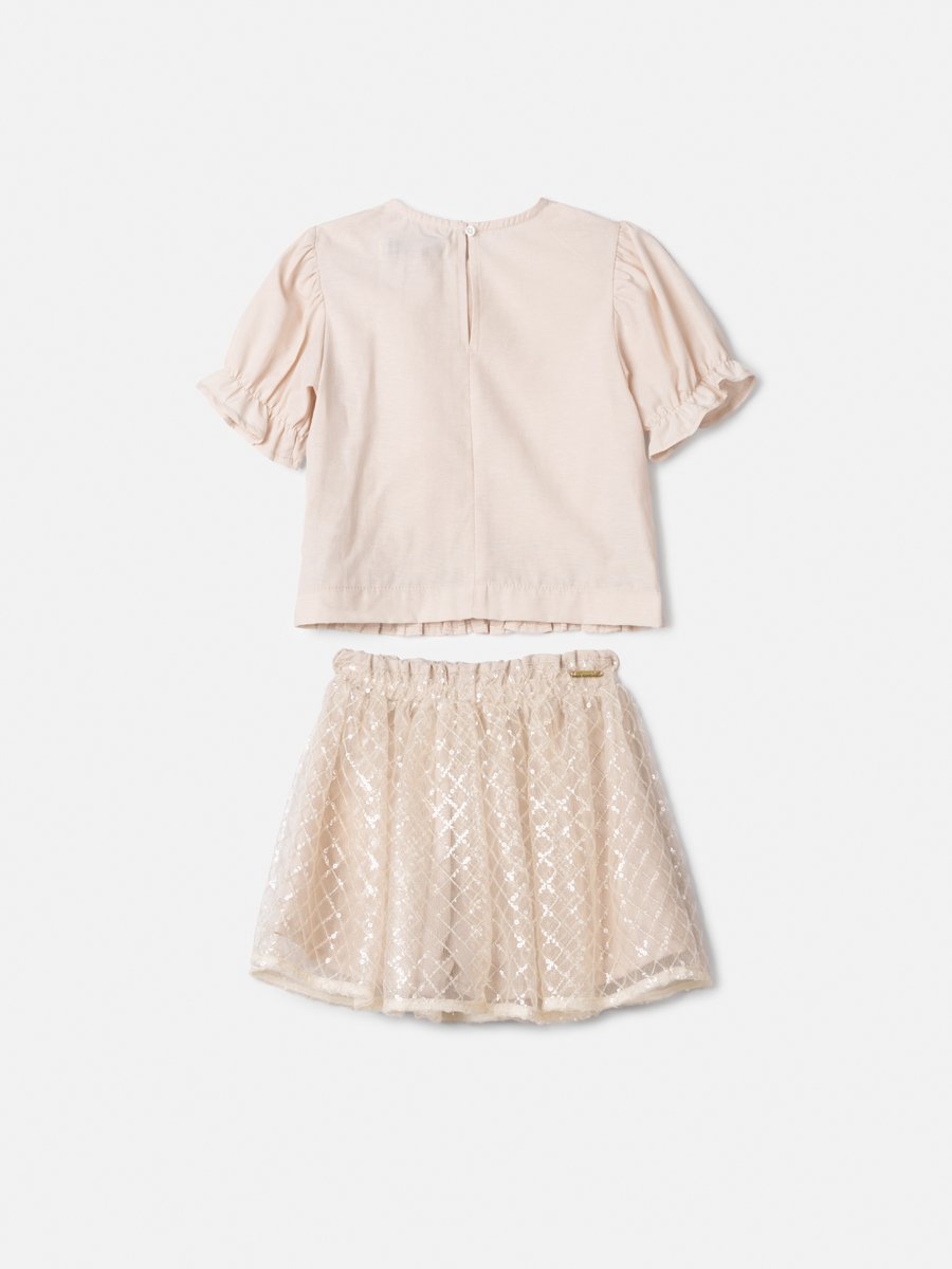 Animê Girls' Set – Smocked Set with Embroidered Tulle and Sequins