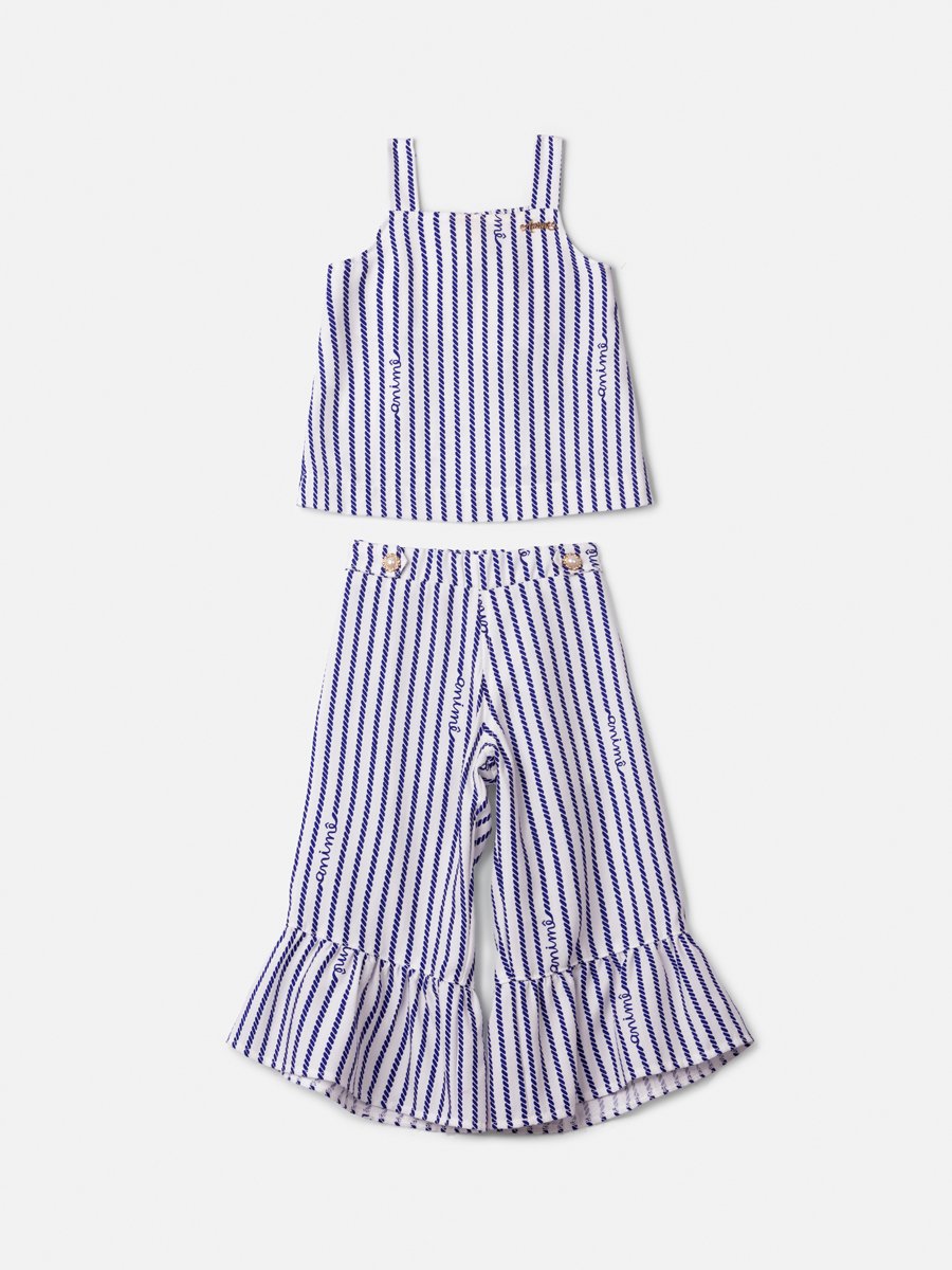 Children's Set of Stripes with Ruffle Hem