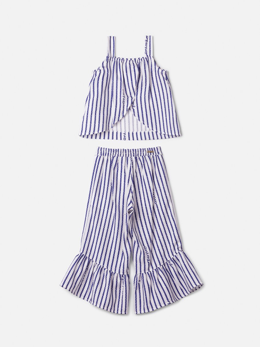 Children's Set of Stripes with Ruffle Hem